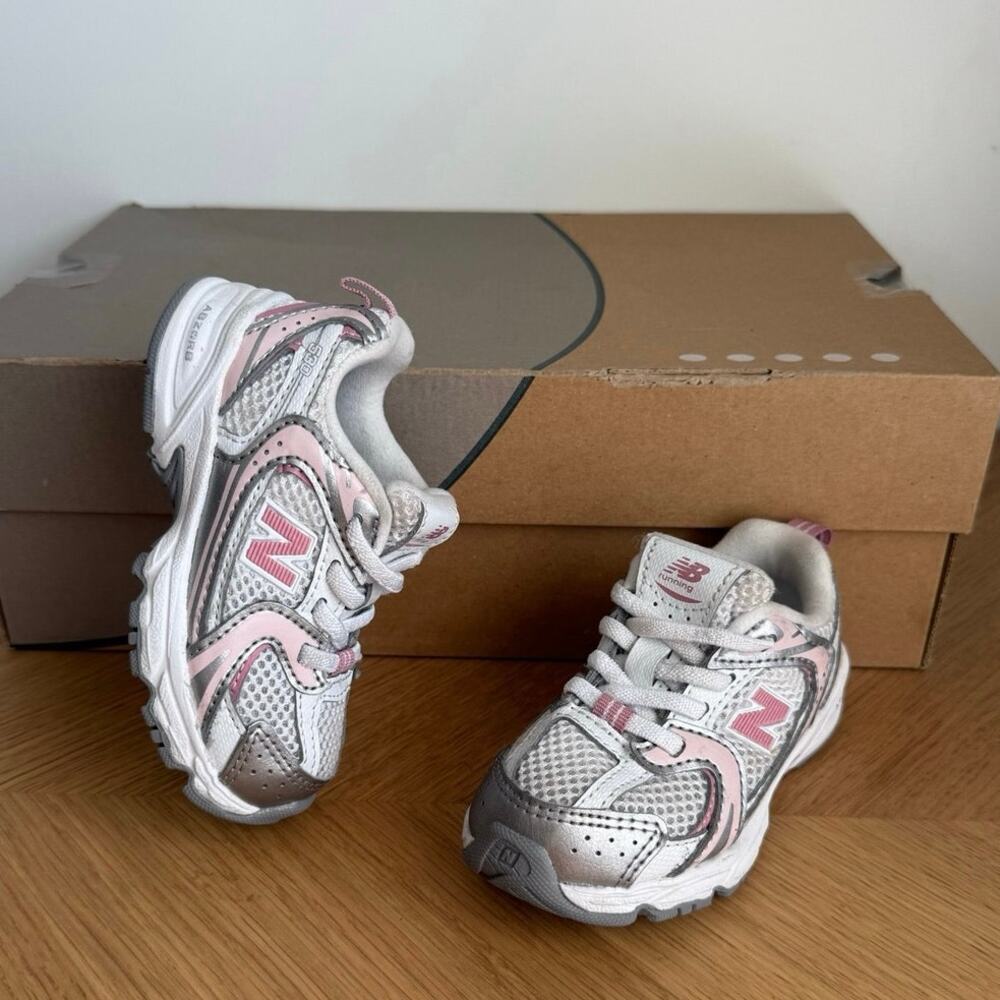 New Balance 530 Bungee Pink/Metallic Silver Toddler Sneakers-SZ 6 C